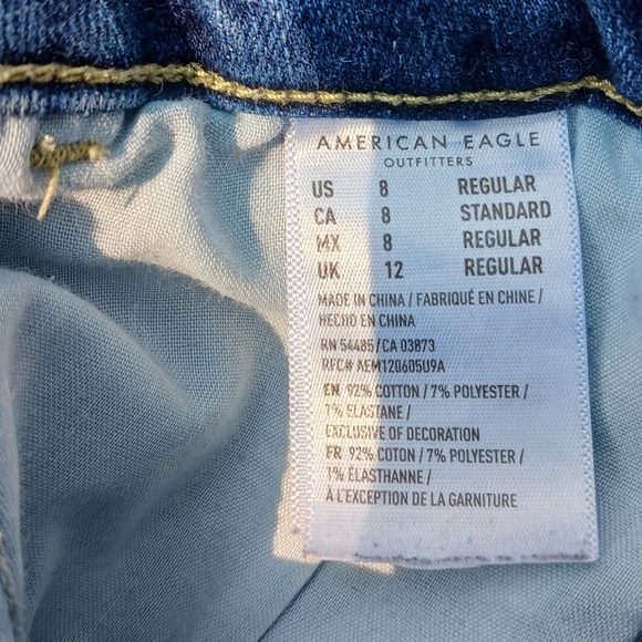 American Eagle Jegging Women Size 8 Super Hi Rise Distressed Frayed Stretch - Picture 9 of 9